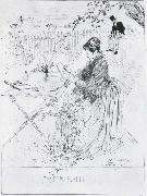 Ceramics Pen and ink drawing Carl Larsson